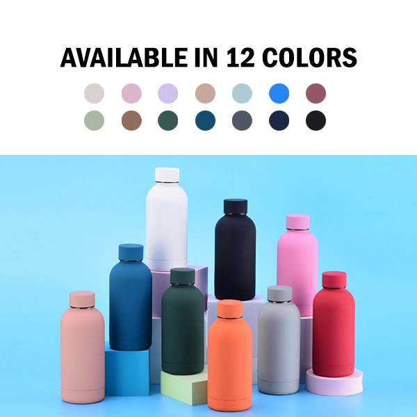 Small mouth stainless steel water bottle with screw lid in stock